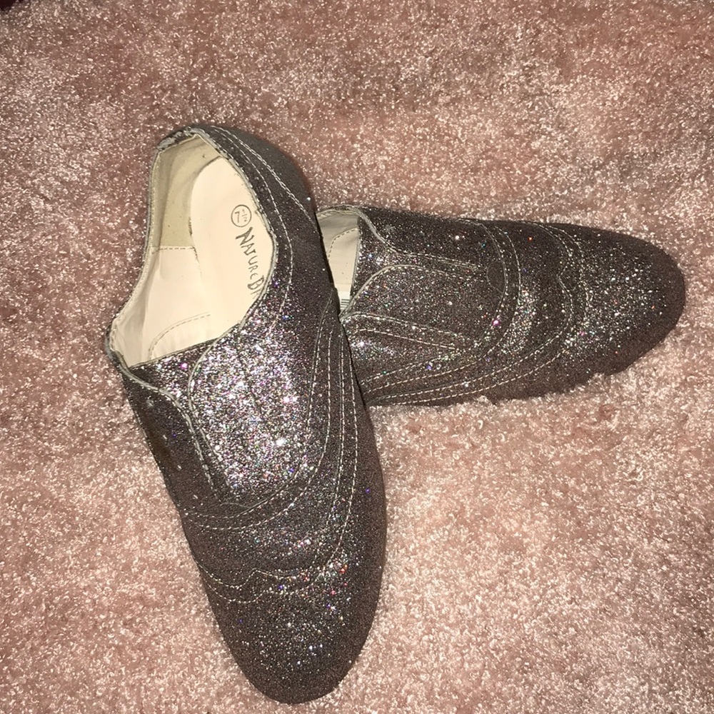 Purple glitter Oxford shoes